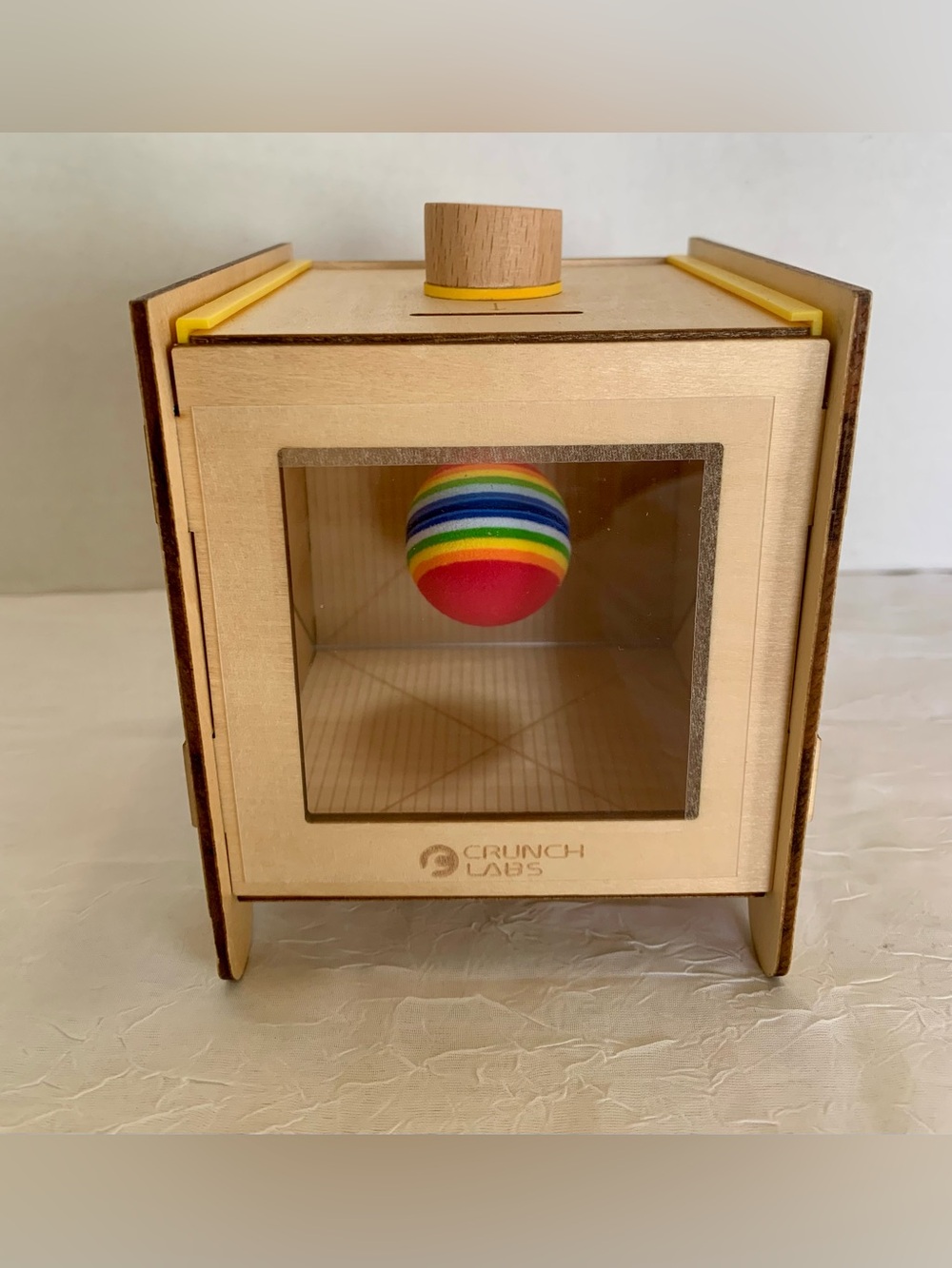 Crunch labs,Wooden prank Coin Bank.spider surprise
